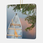 Kano op het meer bij zonsondergang in Canada Keramisch Ornament (Links)