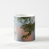 Kano op het meer bij zonsondergang in Canada Koffiemok (Center)