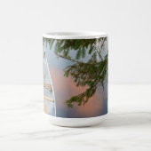 Kano op het meer bij zonsondergang in Canada Koffiemok (Center)