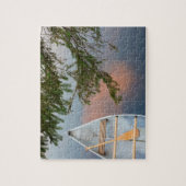 Kano op het meer bij zonsondergang in Canada Legpuzzel (Verticaal)