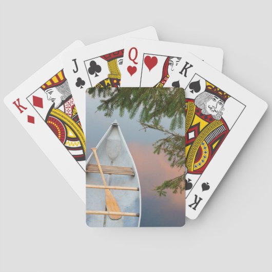 Kano op het meer bij zonsondergang in Canada Pokerkaarten (Achterkant)