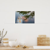 Kano op het meer bij zonsondergang in Canada Poster (Keuken)