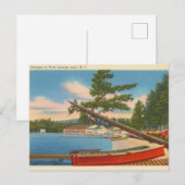 Kano op het West Caroga Lake, New York Briefkaart (Voorkant / Achterkant)