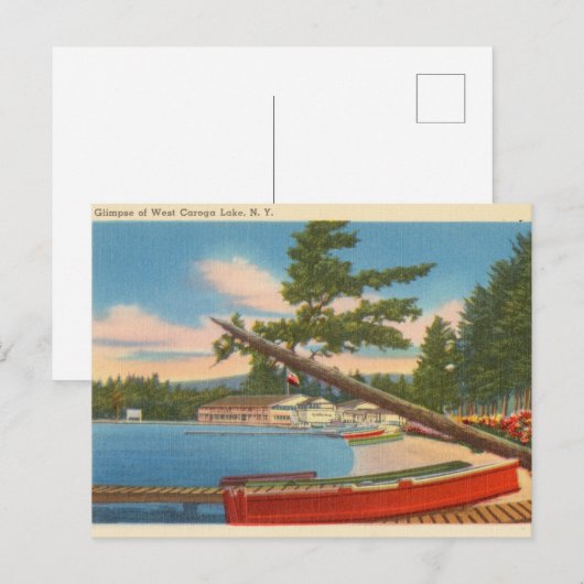 Kano op het West Caroga Lake, New York Briefkaart (Voorkant / Achterkant)