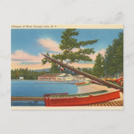 Kano op het West Caroga Lake, New York Briefkaart (Voorkant)