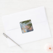 Kano op meer bij zonsondergang, Canada Vierkante Sticker (Envelop)