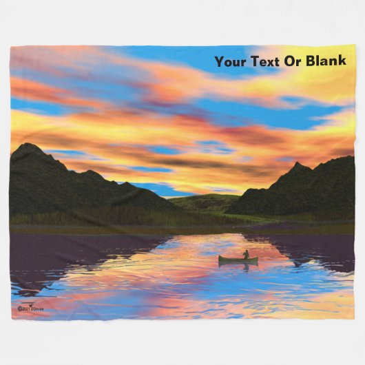 Kano op zonsondergang meer gooien deken (Voorkant (Horizontaal))