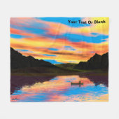 Kano op zonsondergang meer gooien deken (Voorkant (Horizontaal))