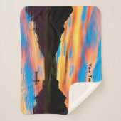 Kano op zonsondergang meer gooien deken (Voorkant)