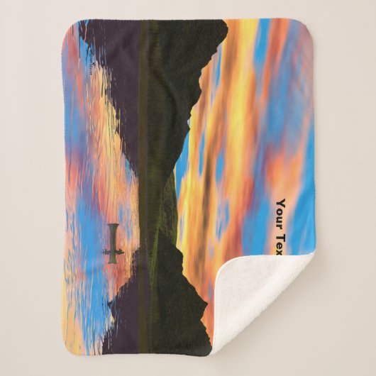 Kano op zonsondergang meer gooien deken (Voorkant)