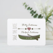 Kano + pijlen met harthuwelijk sparen de datum save the date (Staand voorkant)