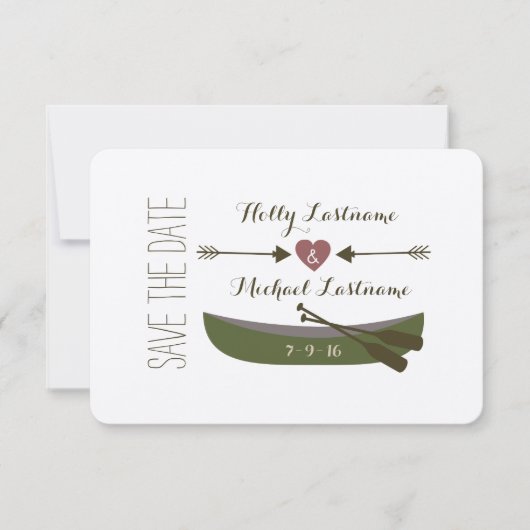 Kano + pijlen met harthuwelijk sparen de datum save the date (Voorkant)