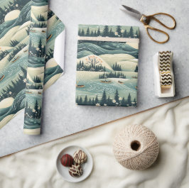 Kano Reis & River Flow Feather Patroon Ontwerp Cadeaupapier