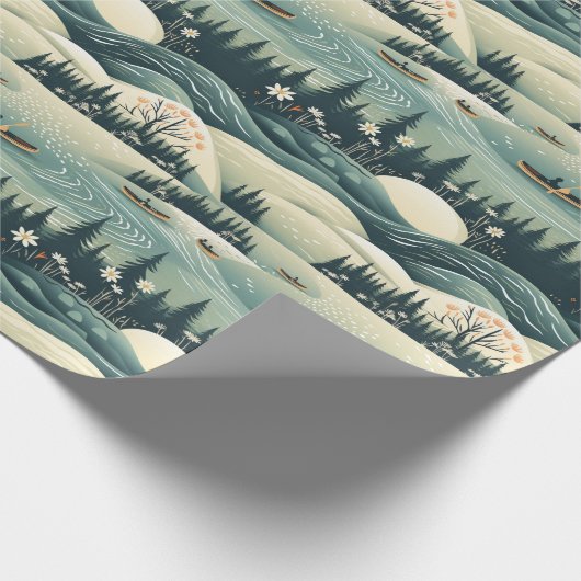 Kano Reis & River Flow Feather Patroon Ontwerp Cadeaupapier (Hoek)