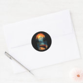 Kano Splash Adventure - Retro Lake Sunset Ronde Sticker (Envelop)