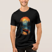 Kano Splash Adventure - Retro Lake Sunset Tri-Blend Shirt (Voorkant)