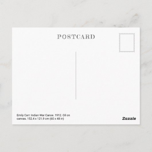 kano uit de indiaanse oorlog | Emily Carr | BRIEFK Briefkaart (Achterkant)