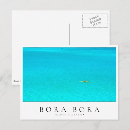 Kano van de buitenwijk Bora Bora lagune, Polynesië Briefkaart (Voorkant / Achterkant)