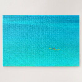 Kano van de buitenwijk in turquoise Bora lagoon Legpuzzel