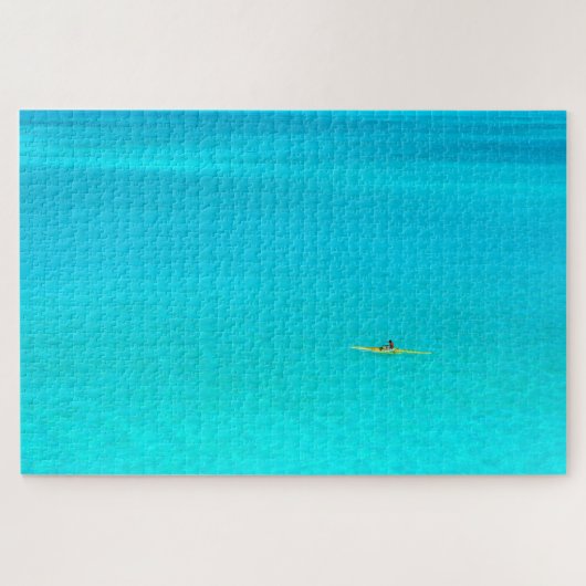 Kano van de buitenwijk in turquoise Bora lagoon Legpuzzel (Horizontaal)