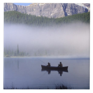 Kano vissen Watervogelsmeer, Nationaal park Banff Tegeltje