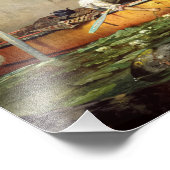 Kanoe beheerd door Voyageurs die een waterval pass Foto Afdruk (Hoek)