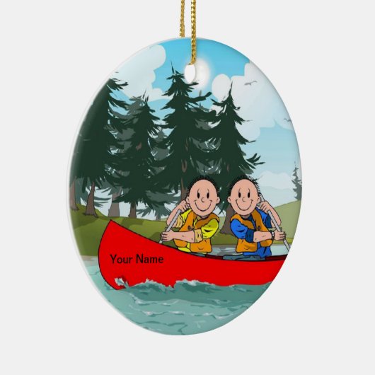 Kanoe - Mannelijk en Mannelijk Keramisch Ornament (Rechts)