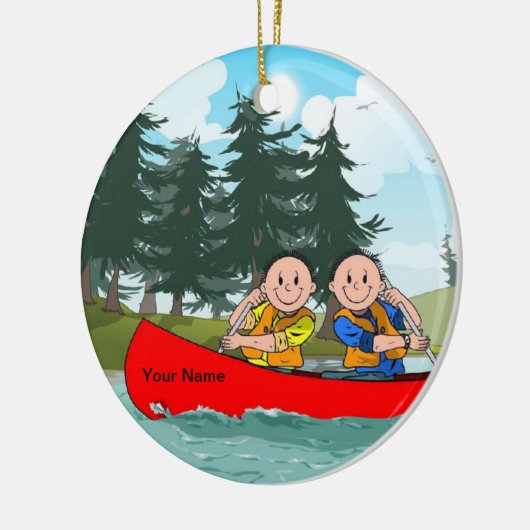 Kanoe - Mannelijk en Mannelijk Keramisch Ornament (Links)