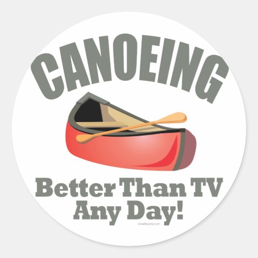 Kanoeën Ronde Sticker (Voorkant)