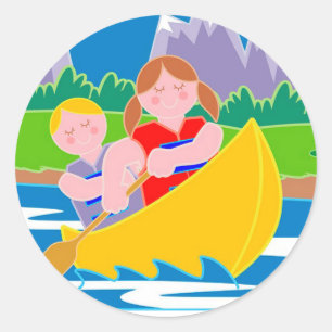 Kanoeën Ronde Sticker