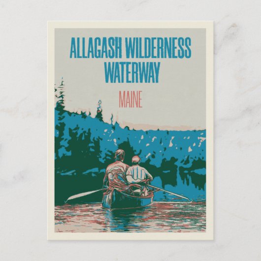 Kanoën Avontuur in Allagash Wilderness Waterway Briefkaart (Voorkant)