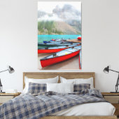 Kanoën bij Moraine Lake Canvas Afdruk (Insitu (Slaapkamer))