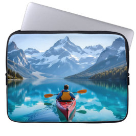 Kanoën in bergen Mooie natuur Laptop Sleeve