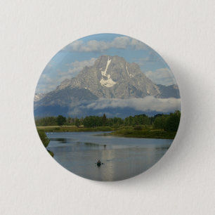 Kanoën in Grand Teton National Park Ronde Button 5,7 Cm