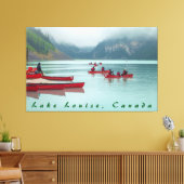 Kanoën in Lake Louise Canvas Afdruk (Insitu (Woonkamer))