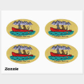 Kanoën Labrador Retrievers Ovale Sticker (Vel)