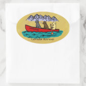Kanoën Labrador Retrievers Ovale Sticker (Tas)