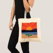 Kanoën op het meer bij zonsondergang tote bag (Voorkant (product))