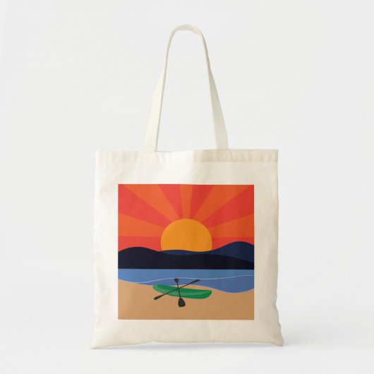 Kanoën op het meer bij zonsondergang tote bag (Voorkant)