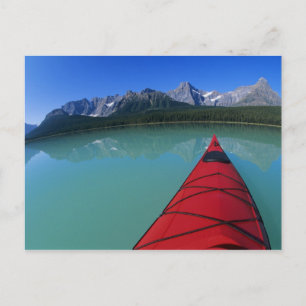 Kanoën op Waterfowl Lake onder Howse Peak Briefkaart