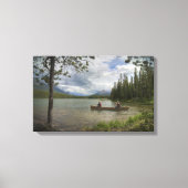 Kanoeon op Honeymoon Lake Canvas Afdruk (Voorkant)