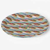 KANOES GEKOPPELD OP DE BEACH MONOGRAM PARTIJ PAPIEREN BORDJE (Gekanteld)