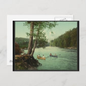 Kanoestellen op een Adirondack Mountain Stream Briefkaart (Voorkant / Achterkant)