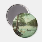 Kanoestellen op een Adirondack Mountain Stream Magneet (Voorkant / Achterkant)