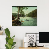 Kanoestellen op een Adirondack Mountain Stream Poster (Thuiskantoor)