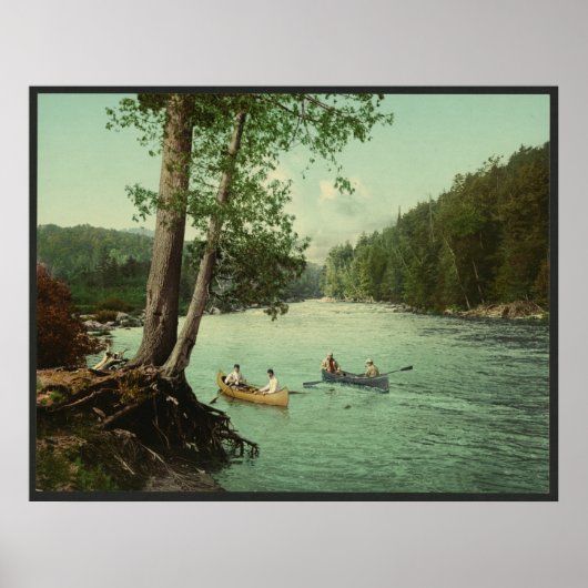Kanoestellen op een Adirondack Mountain Stream Poster (Voorkant)