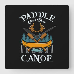 Kanoestellen - Paddle Your Own Canoe Vierkante Klok