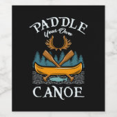 Kanoestellen - Paddle Your Own Canoe Wijn Etiket (Enkel label)