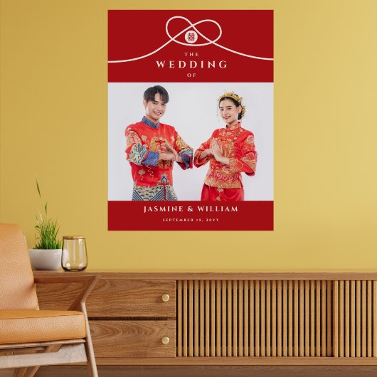 Kanoet Dubbel Geluk Foto Chinese Huwelijk Poster (Woonkamer 2)