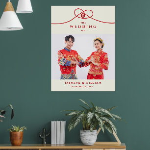 Kanoet Rode Dubbele Geluk Chinese Trouw Teken Poster